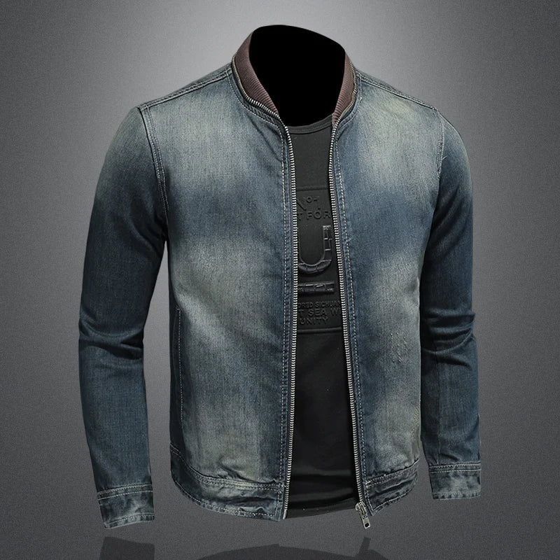 Spring Autumn Men Denim Jackets Mens Casual Tide Brand Classic Cotton Coat Outwear Male Trend Solid Color Jeans Jackets