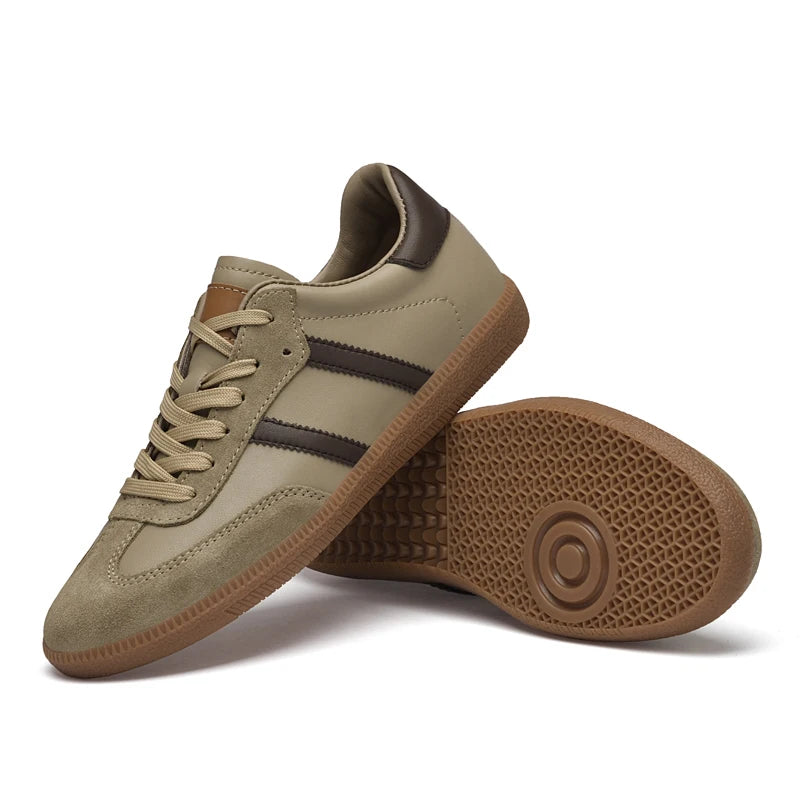 Men's Skateboarding Shoes Sneakers Skate Shoes Cow Genuine Leather Low-top Lace up Flats Retro Handmade Light Weight Breathable