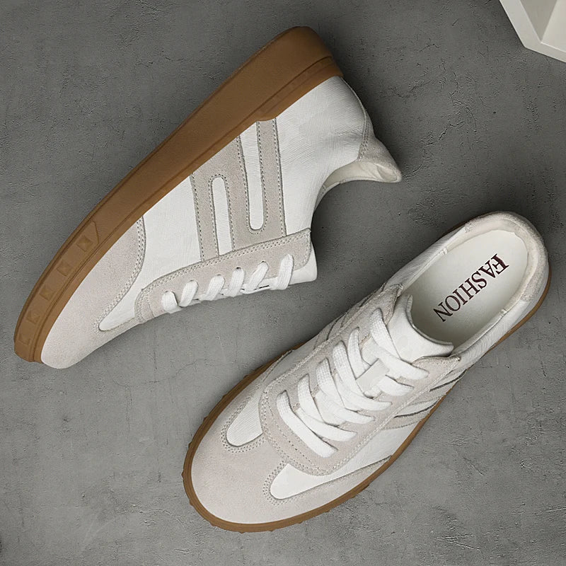 Men's Skateboarding Shoes Sneakers Skate Shoes Microfiber Leather Fashion Internal Height Increasing Thick Sole Platform Retro