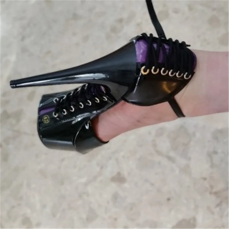 6 inch, round head stiletto heels, model nightclub 15cm cross-bandage soles high-heeled pole dancing sandals