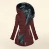Women's Winter Parka Thick Warm Fleece Lined Long Coat Hooded Plus Size Print Design Ladies Padded Puffer Jacket