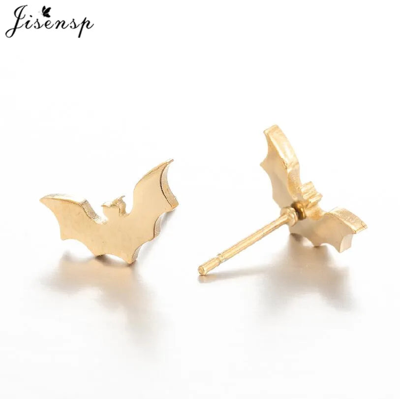Multiple Tiny Stainless Steel Animal Earrings for Women Cute Hummingbird Fish Seahorse Wolf Earings Jewelry Accessory Gift