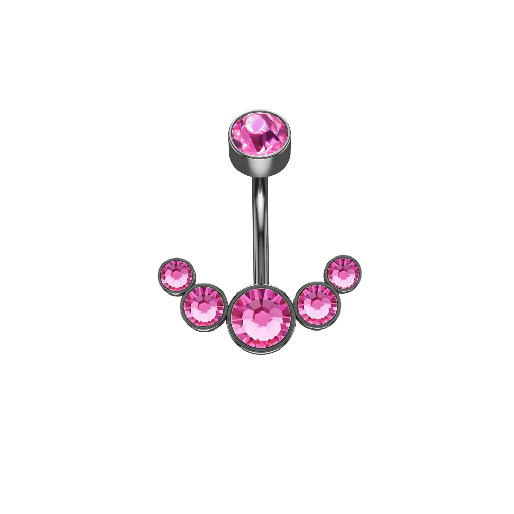 New Pink Series Heart Snake Crystal Zircon Belly Button Rings Fashion Cross Butterfly Dangled Belly Piercing for Women Jewelry