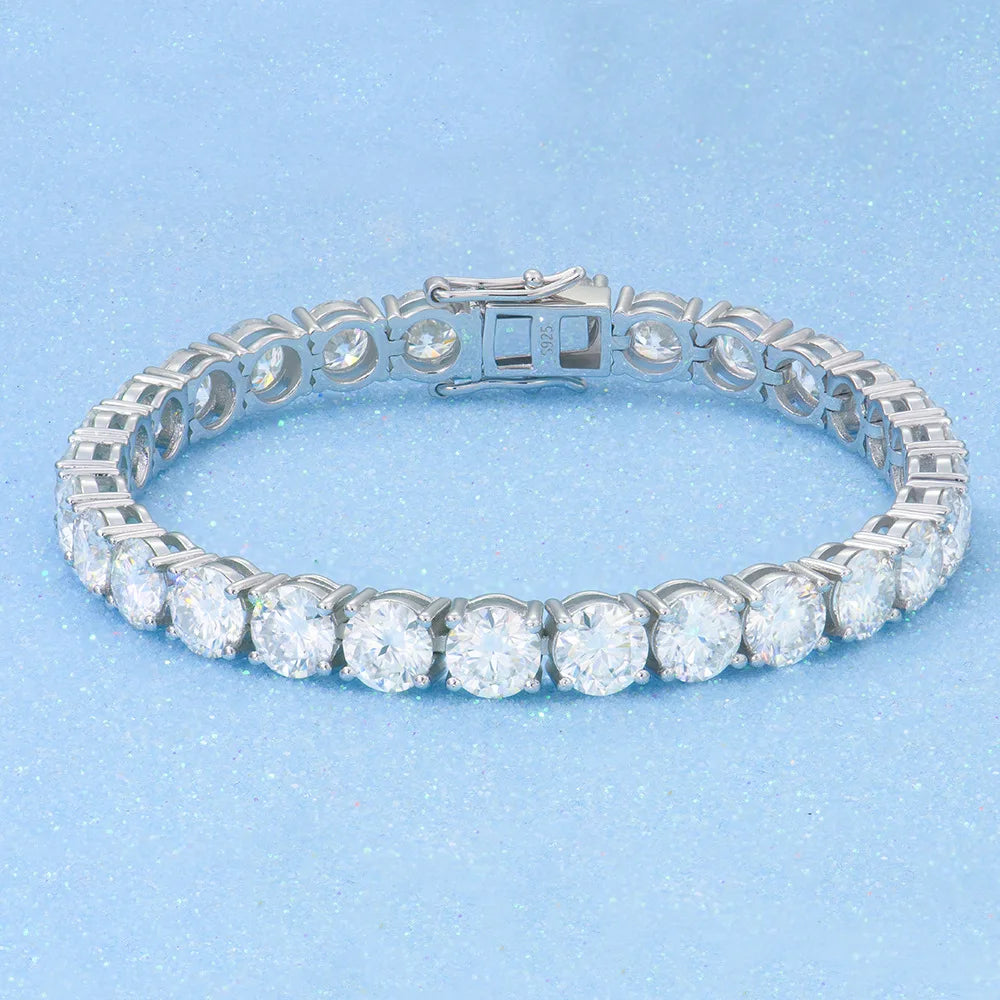 Men's Women's High-End Cross-Border Jewelry 2-6mm Full-Set S925 Silver Plated Moissanite Bracelet Dropshipping Accessible Luxury