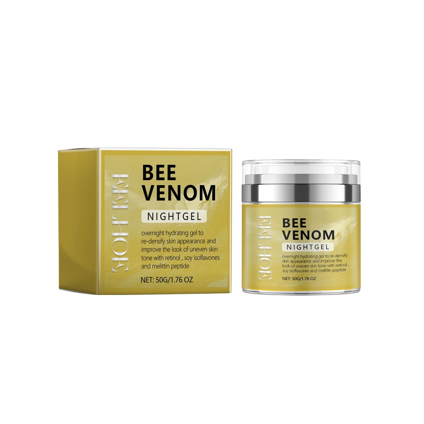 EELHOE Bee Venom Night Gel Moisturizing and Firming Cream for Dull Skin Brightens Shine and Whiteness Facial Creams