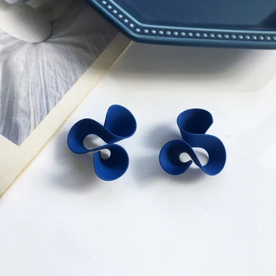 Korean Blue Geometric Acrylic Resin Drop Earrings for Women Statement Round Square Dangle Earrings 2022 Fashion Brincos Jewelry