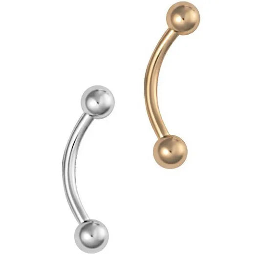 LOT50pcs Body Piercing Jewelry - 5 Colors Eyebrow Tragus Bar Piercing Curved 16g Eyebrow Piercing