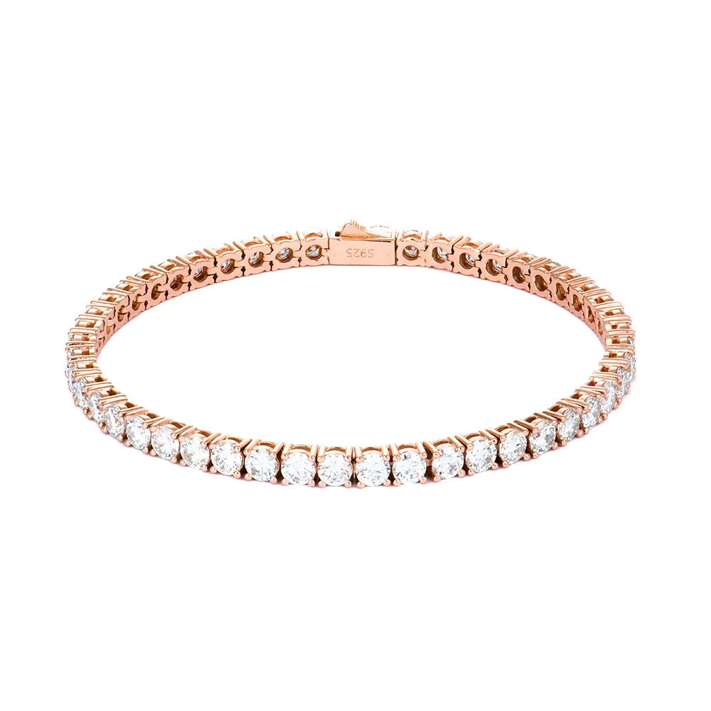 Men's Women's High-End Cross-Border Jewelry 2-6mm Full-Set S925 Silver Plated Moissanite Bracelet Dropshipping Accessible Luxury