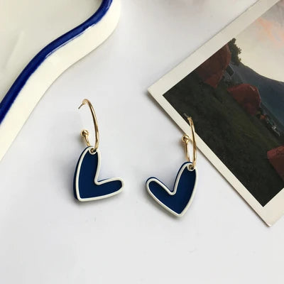 Korean Blue Geometric Acrylic Resin Drop Earrings for Women Statement Round Square Dangle Earrings 2022 Fashion Brincos Jewelry
