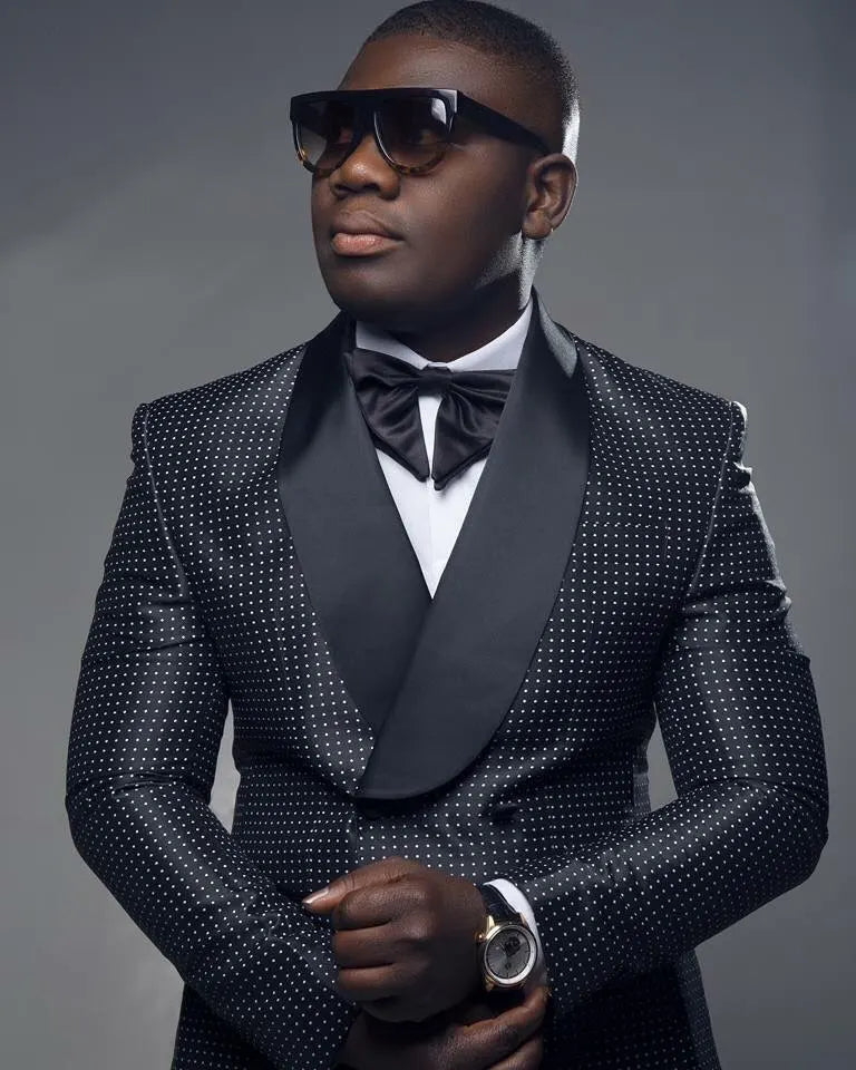 Custom Made Groomsmen Notch Satin Lapel Groom Tuxedos Black Men Suits Wedding Best Man 2 Pieces ( Jacket + Pants + Bow Tie) B859