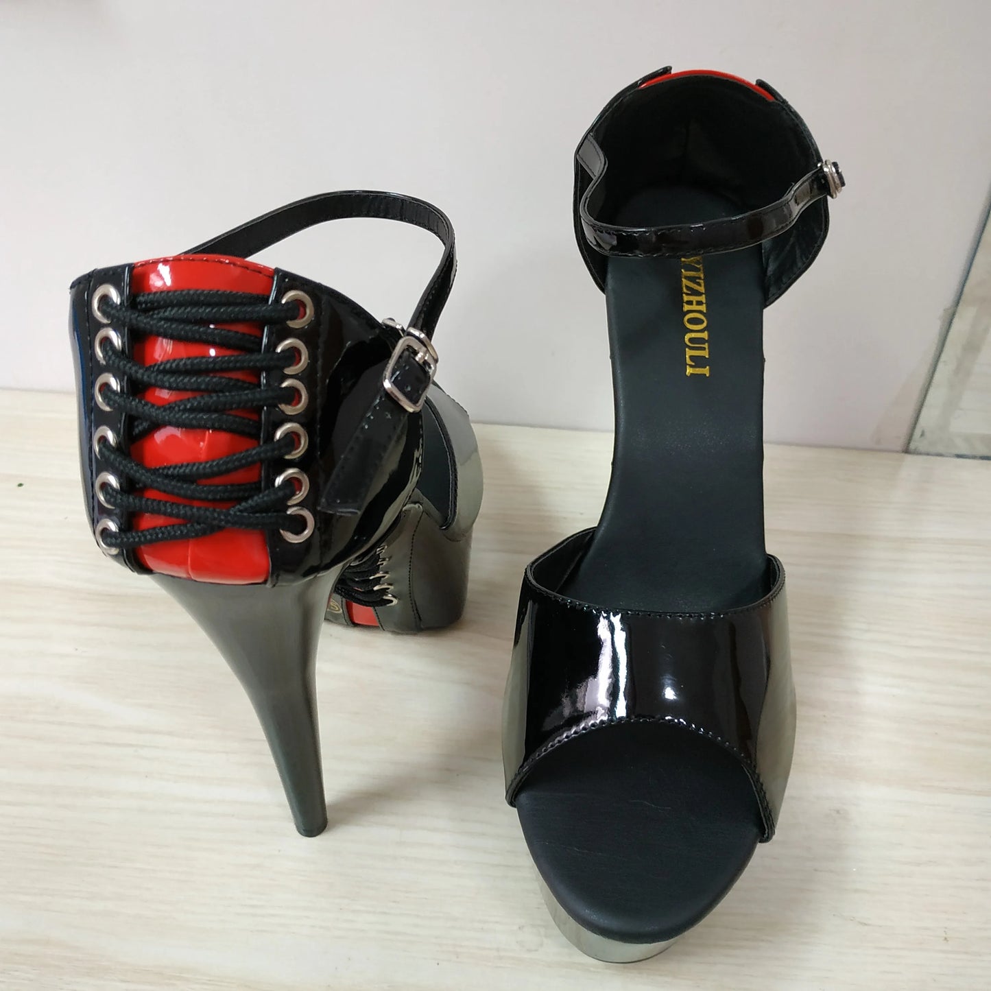 6 inch, round head stiletto heels, model nightclub 15cm cross-bandage soles high-heeled pole dancing sandals