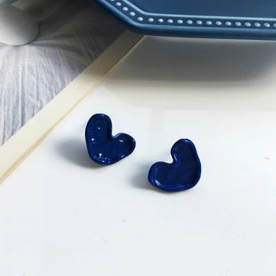 Korean Blue Geometric Acrylic Resin Drop Earrings for Women Statement Round Square Dangle Earrings 2022 Fashion Brincos Jewelry