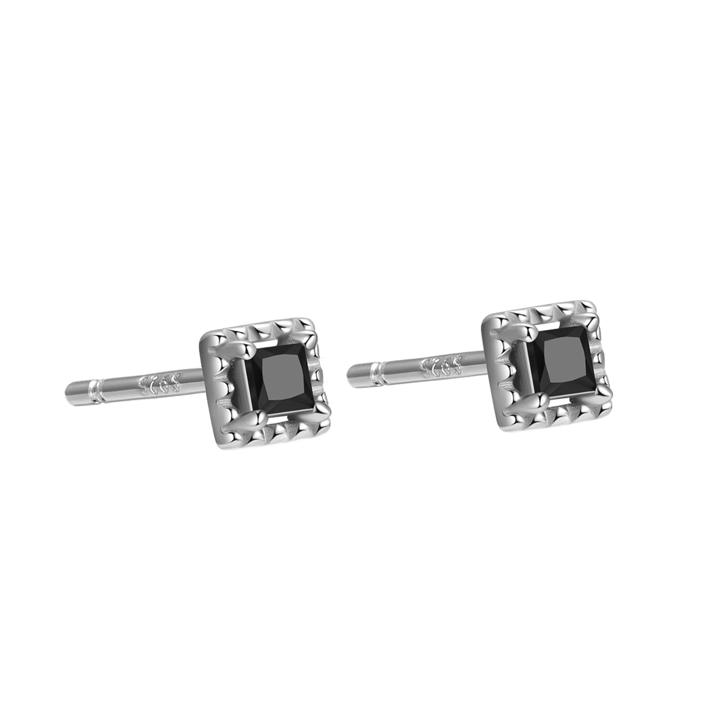 Factory Price 925 Sterling Silver Earrings Set Square CZ Geometric Prong Claw Stud for Women Wholesale Fine Jewelry Bulk