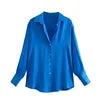 CS8455  New 2024 Elegant Design Solid Color Office Lady Satin Blouse Women Shirt Tops