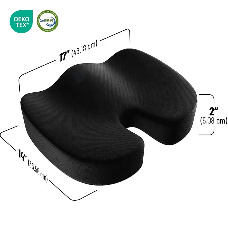 Newest Design Orthopedic Seat Cushion Office & Car Memory Foam with Slow Rebound Comfortable Lumbar Pillows & Seat Cushions