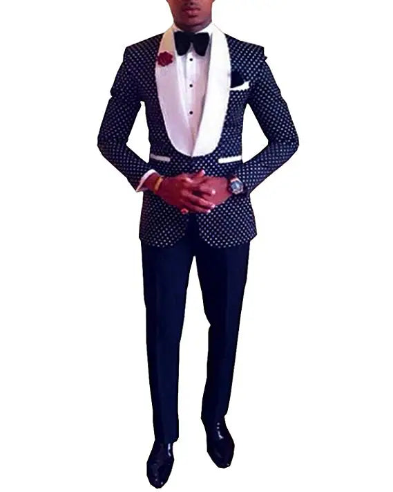 Custom Made Groomsmen Notch Satin Lapel Groom Tuxedos Black Men Suits Wedding Best Man 2 Pieces ( Jacket + Pants + Bow Tie) B859