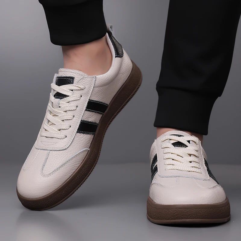 New High Quality Casual Shoes Les Soucis Pour Les Femmes Litchi Patterned Skin Top Cow Leather Shoes for Men Brand Italy Flat