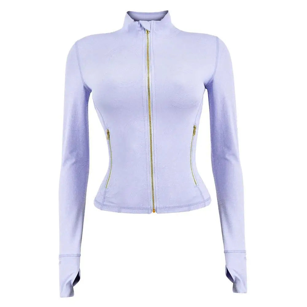 Women Yoga Jackets with Pockets Slim Fitness Thick High Quality Workout Outdoor Sportswear Long Sleeve Turtle Neck Casual Jacket