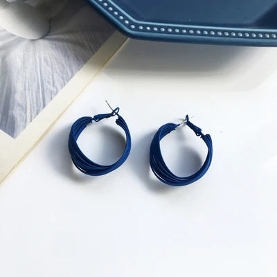 Korean Blue Geometric Acrylic Resin Drop Earrings for Women Statement Round Square Dangle Earrings 2022 Fashion Brincos Jewelry