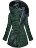Women's Winter Parka Thick Warm Fleece Lined Long Coat Hooded Plus Size Print Design Ladies Padded Puffer Jacket