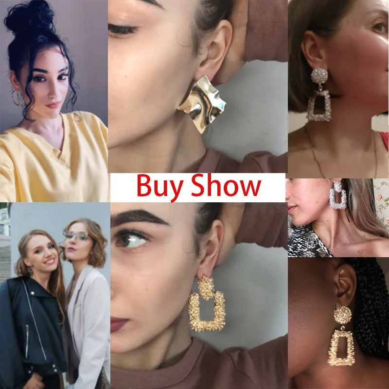 Fashion Statement Earrings Big Geometric Round Earrings for Women Fashion Dangle Earrings Drop Modern Female Jewelry Gift