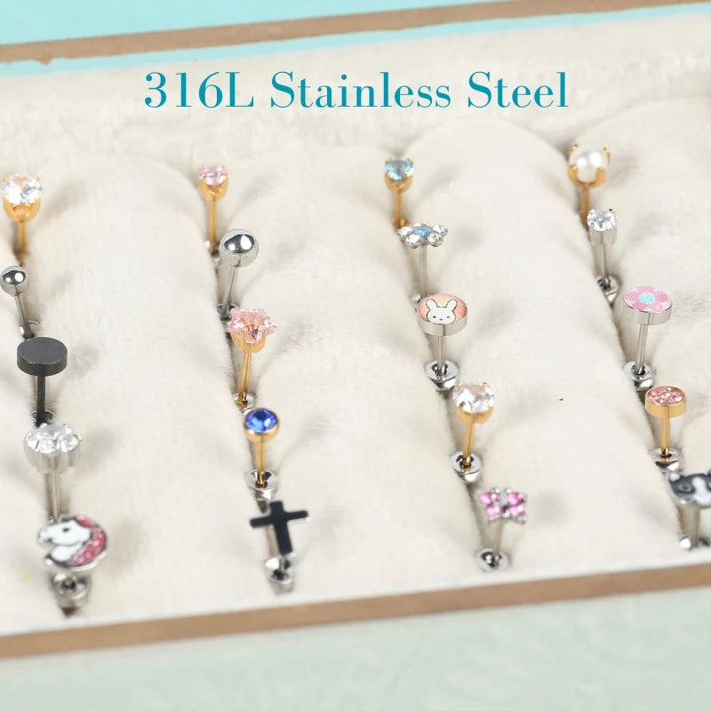 Eardots 24K Gold Plated 3mm Pink Zircon 316L Stainless Steel Stud Earrings Trendy Anti-Allergic Design Anniversary Occasions