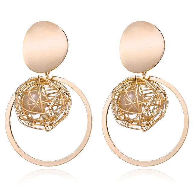 Fashion Statement Earrings Big Geometric Round Earrings for Women Fashion Dangle Earrings Drop Modern Female Jewelry Gift