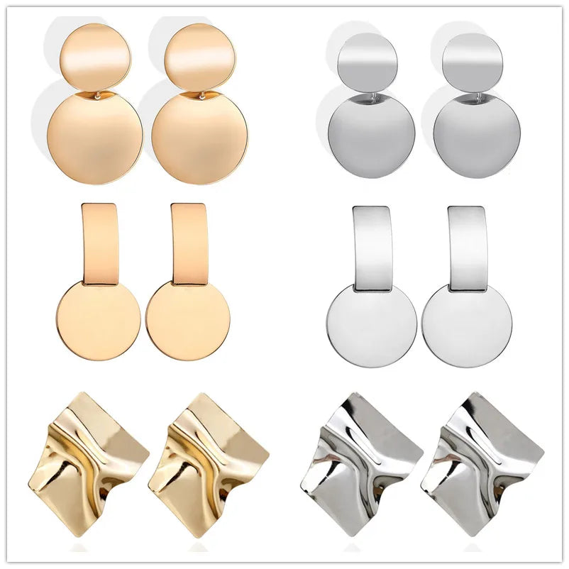 Fashion Statement Earrings Big Geometric Round Earrings for Women Fashion Dangle Earrings Drop Modern Female Jewelry Gift