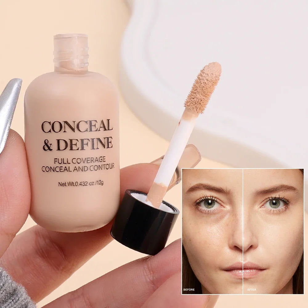 Waterproof Matte Concealer Cream Full Coverage Acne Dark Circles  Oil Control Lasting Liquid Foundation Facial Makeup Cosmetics