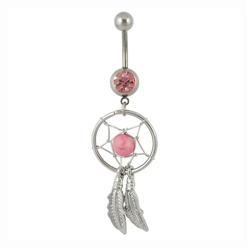 New Pink Series Heart Snake Crystal Zircon Belly Button Rings Fashion Cross Butterfly Dangled Belly Piercing for Women Jewelry