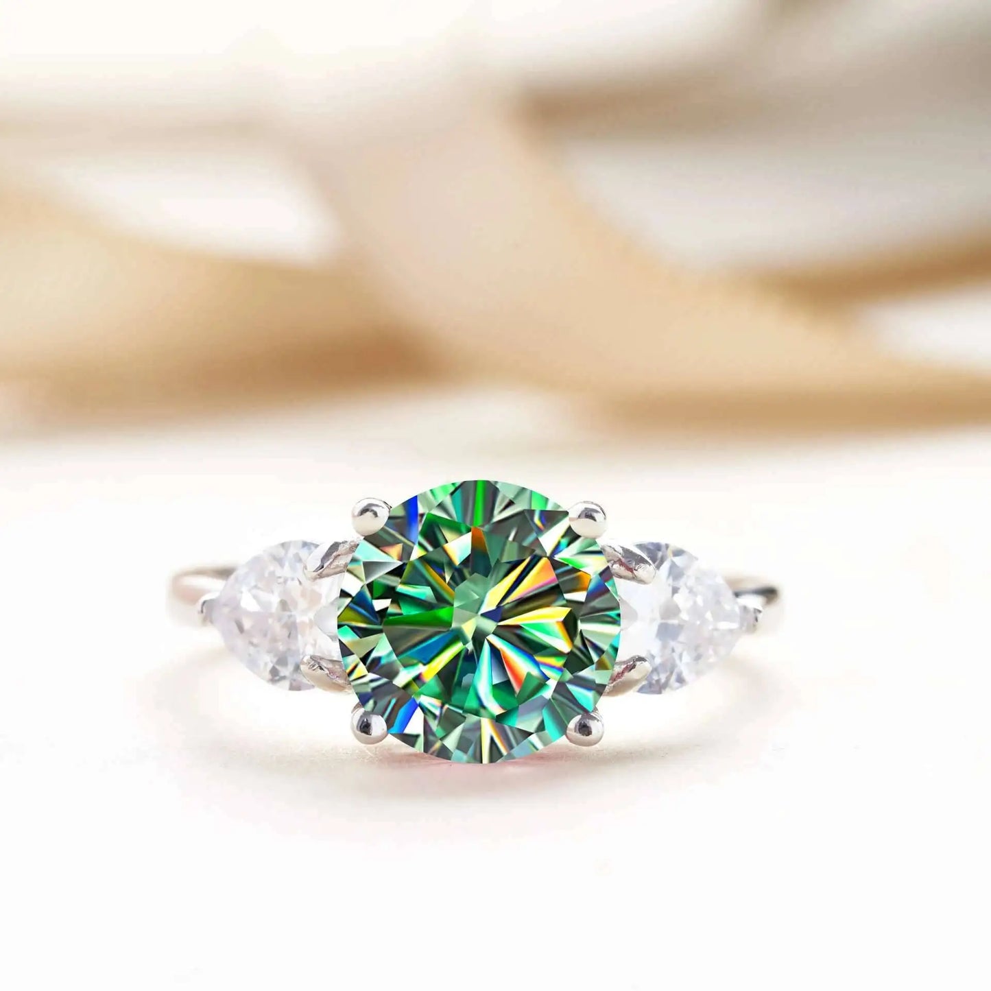 Luxury 9mm 3ct D Color Moissanite Rings Classic 4 Prong S925 Sterling Silver Fine Jewelry Dating Gift For Women Wedding Bands