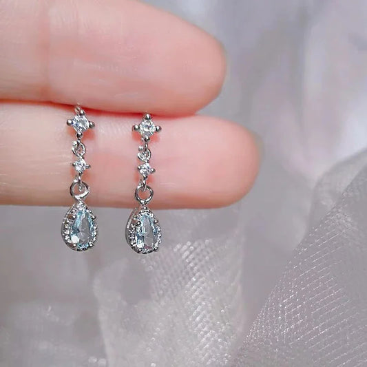 New 925 Sterling Silver Zircon Earrings Shining Charm Simple Style Women Earrings Birthday Gift for Friends Fine Jewelry