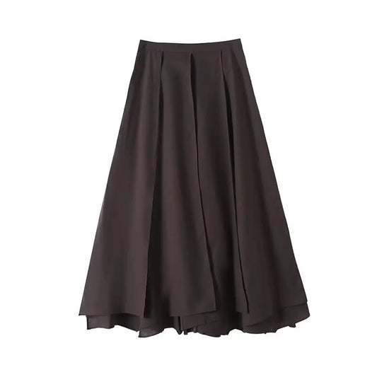 Women's Half Skirt Irregular Design Skirt Solid Color Long Style Temperament Summer New Half Skirt