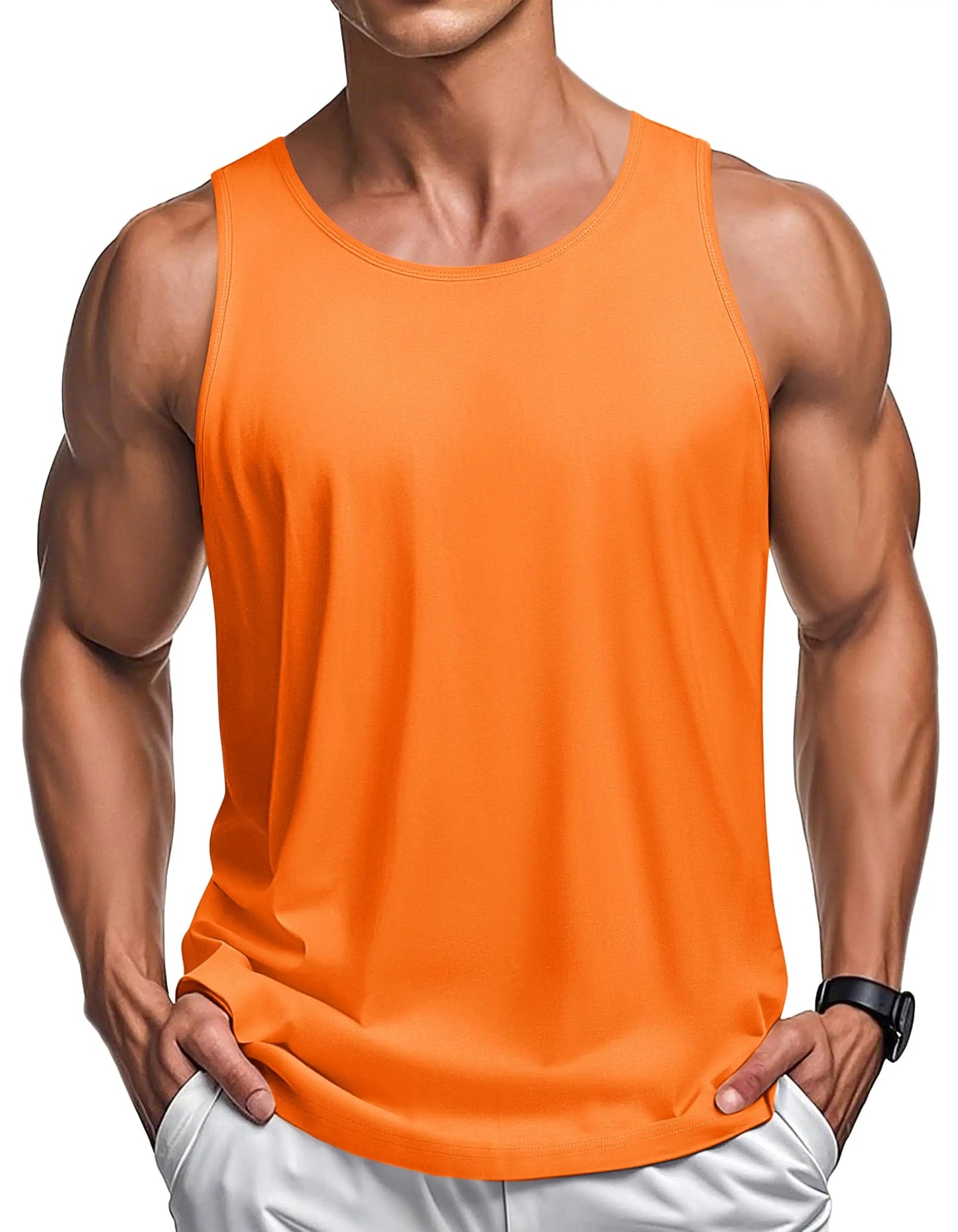 MAGCOMSEN Men's Tank Tops Cotton Sweat-wicking Breathable Muscle Sports Sleeveless Shirt Gym Exercise Outdoor Sports and Beach