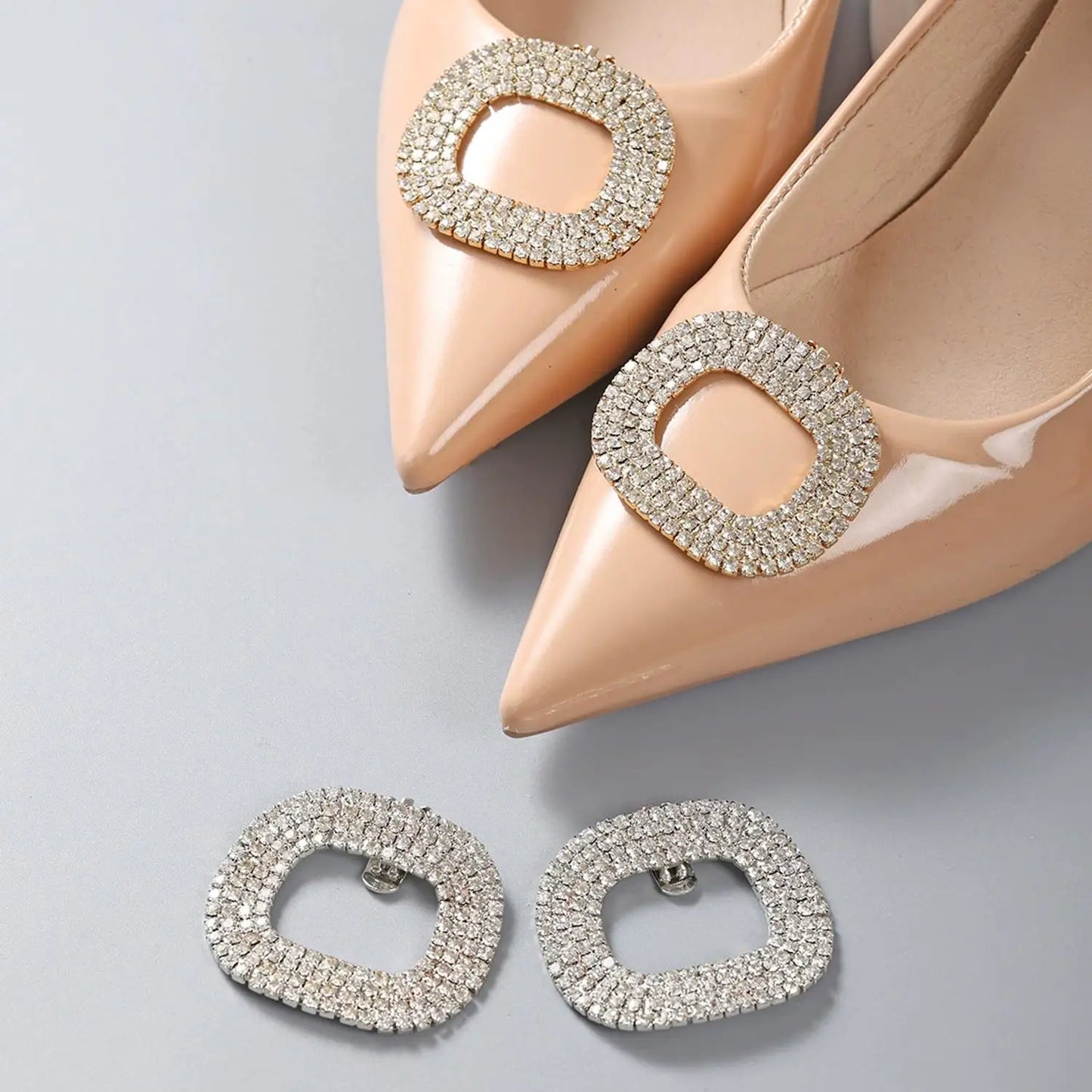 1PC Removable Lady Shoe Clips Wedding Bride Shoes Decoration Women High Heel Charms Jewelry Rhinestones Crystal Shoes Decoration