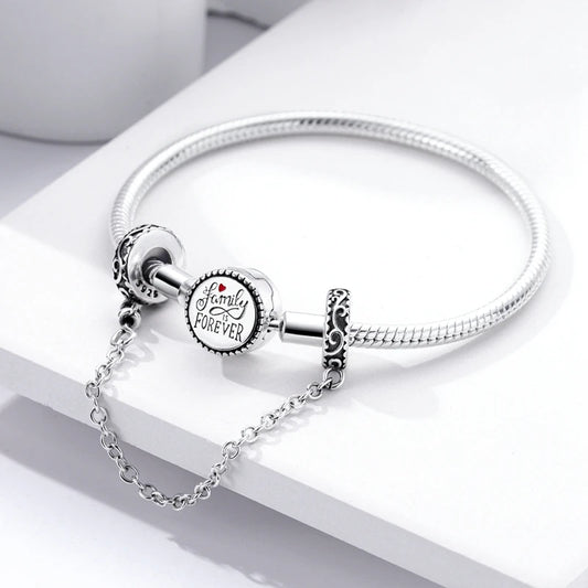 925 Sterling Silver Safety Chain Aircraft Earth Camera Daisy Silicone Charms Beads Fit Original Bracelets DIY Jewelry For Women