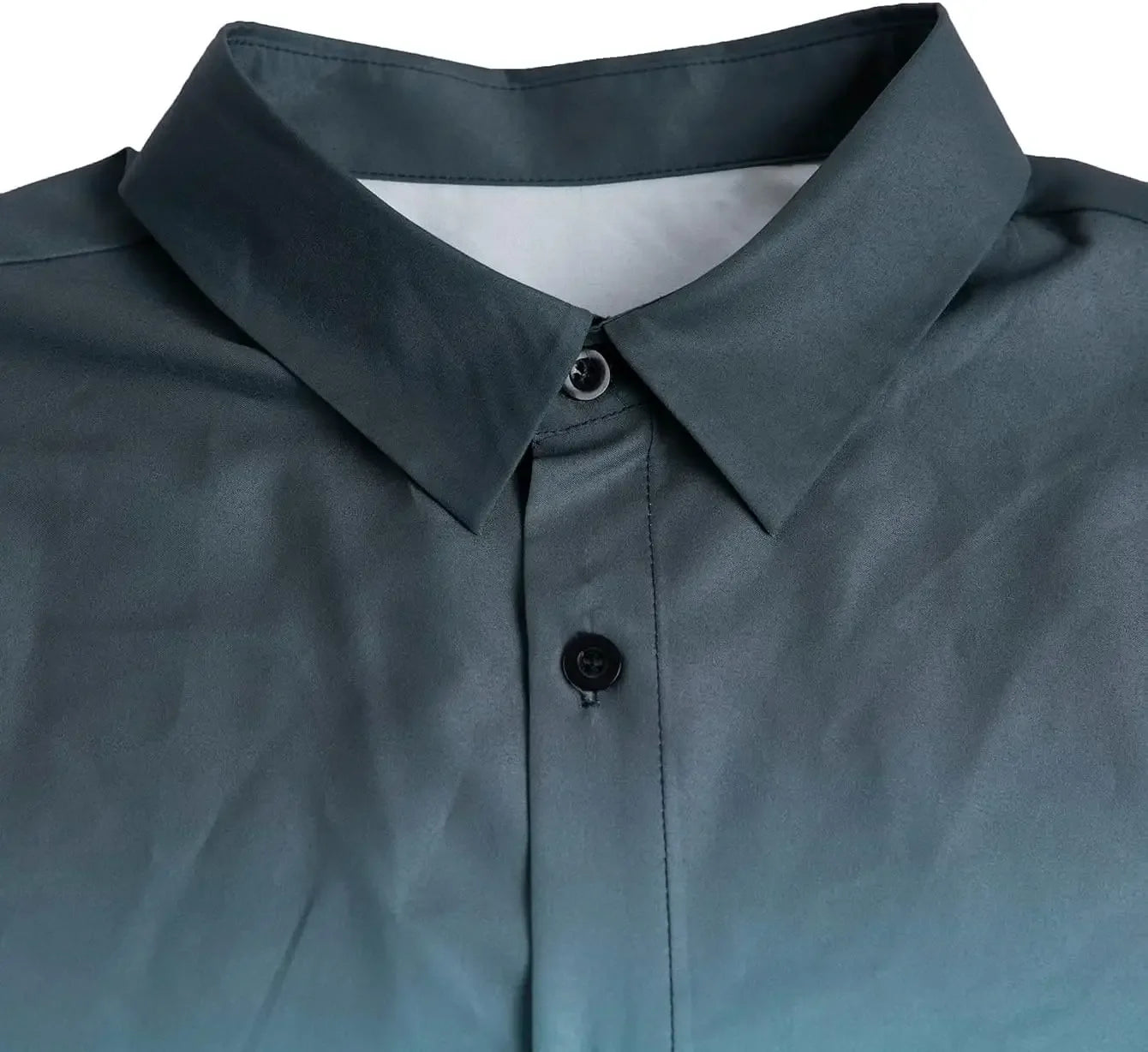 Men Shirt Ombre Gradient Short Sleeve Button Down Shirt Casual Lightweight Summer Style