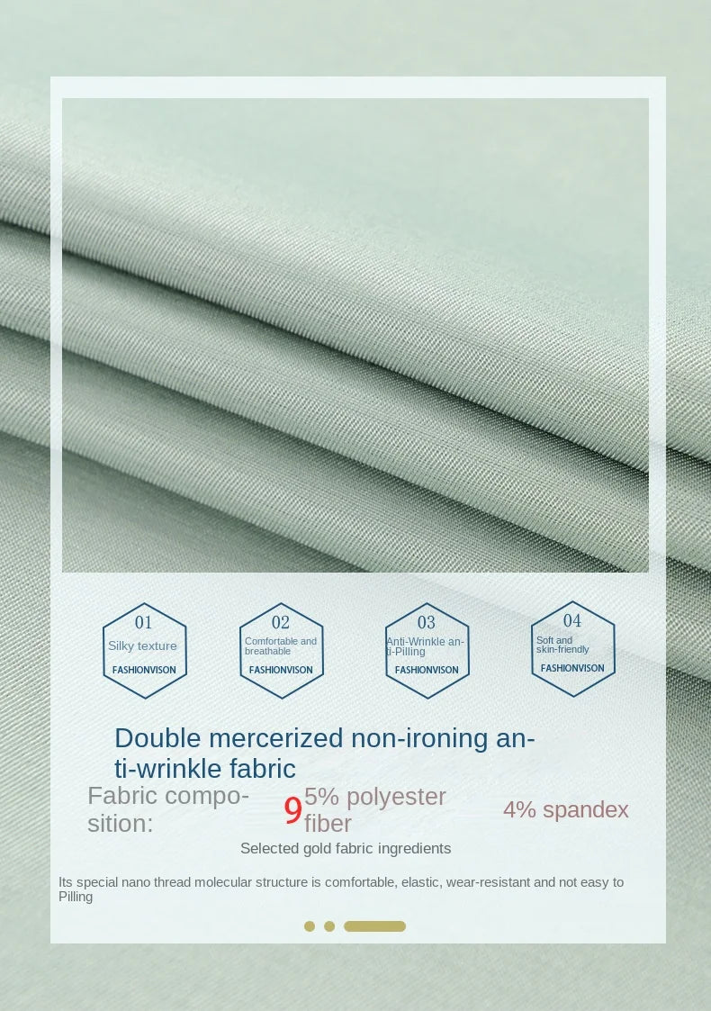 Seamless silk business casual shirt, long sleeved white non ironing elastic silk sliding cross shirt, men's formal wear