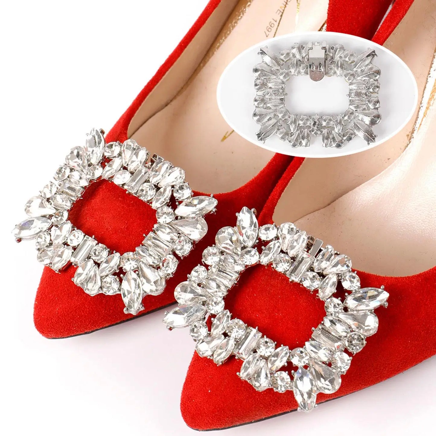 1PC Removable Lady Shoe Clips Wedding Bride Shoes Decoration Women High Heel Charms Jewelry Rhinestones Crystal Shoes Decoration