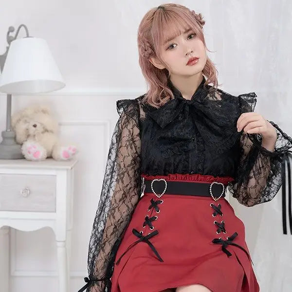 Women's Plus Size Lolita Style Skirt Black High Waist Slimming Summer Skirt Japanese Cute Soft Girl Fashion Flared Design S-3XL