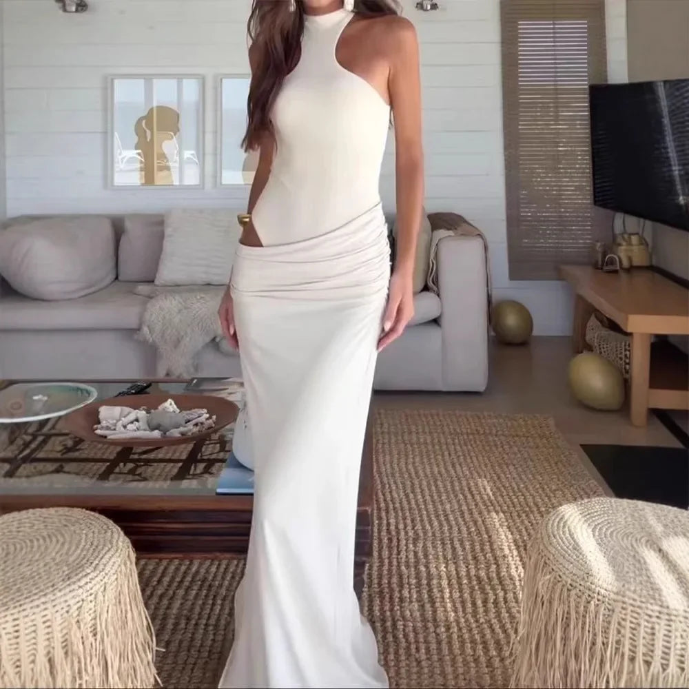 Sexy Sleeveless Slim Fit Solid Color Backless Dress Summer New Style Independent Station Cross Border Hot Sale Women's Dress