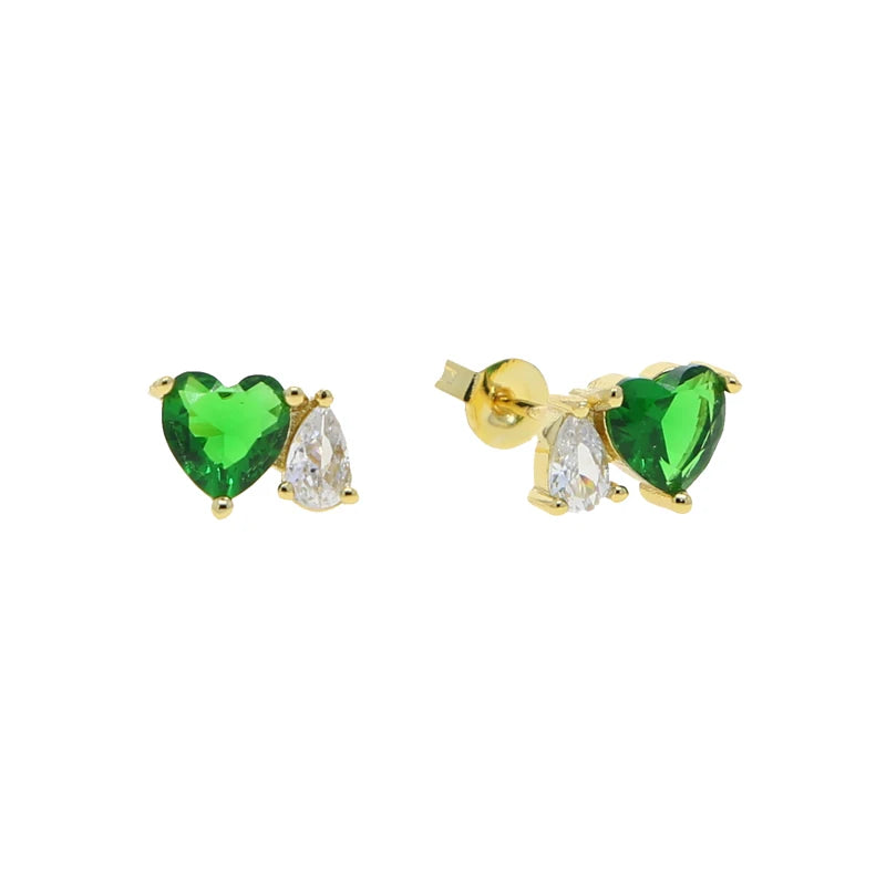 2023 New Arrived Top Quality Classic Fashion Girl Women Jewelry Geometric Shaped Colorful Simple CZ Stud Earring
