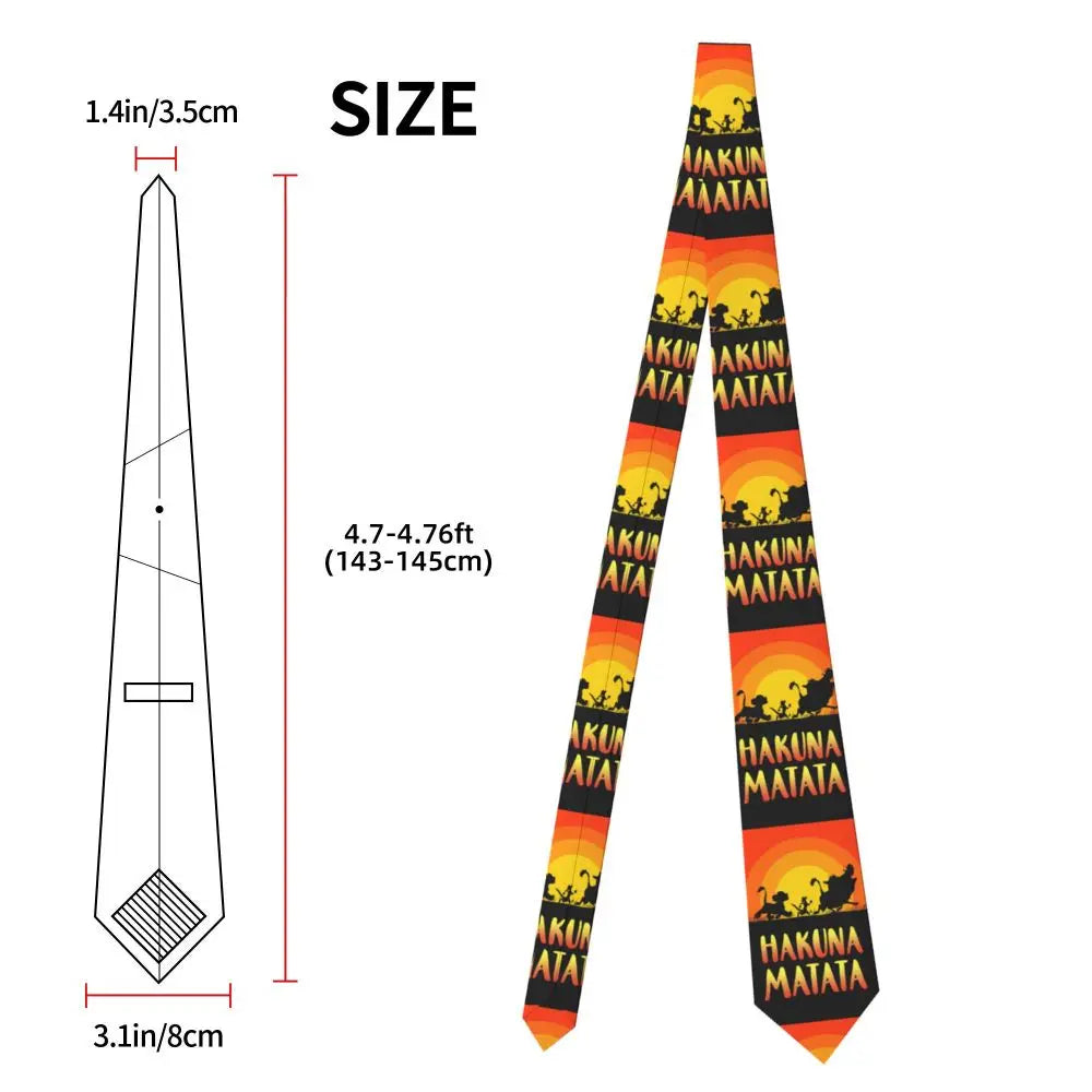 Custom The Lion King Hakuna Matata Necktie Mens Mens Suit Tie For Thanksgiving Day