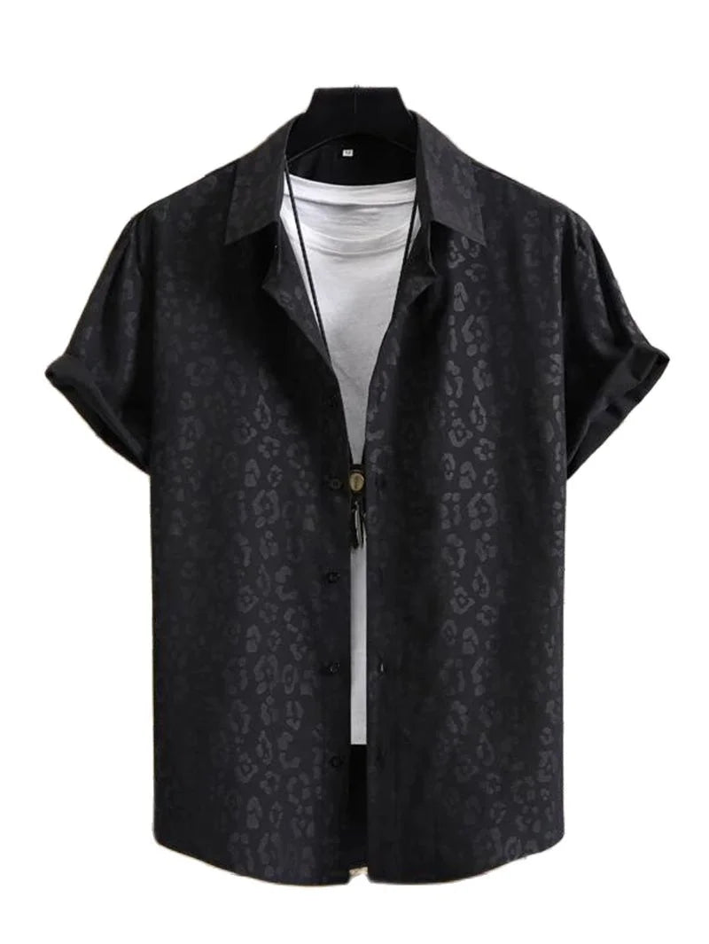 Alternating Striped men's Shirts Summer Minimalist Shirts Beach Casual Style Short Sleeved Shirt Men's Hawaii Vacation Shirt