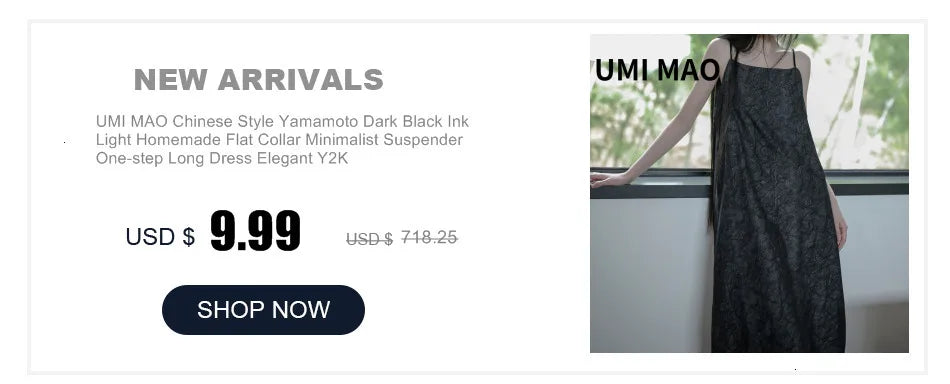 UMI MAO Dark Style Black Leather Pan Button Slit Drop Dress Women's 2023 Spring Dress New Skirts High Waist Leather Skirt