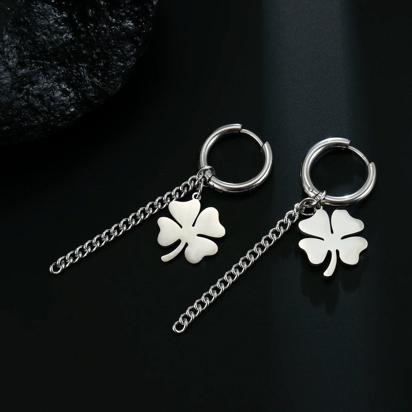Kkjoy Fashion Stainless Steel Earrings Classic Clover Lucky Four-leaf Clover Pendant Engagement Gifts Jewelry 2023 Trend NEW