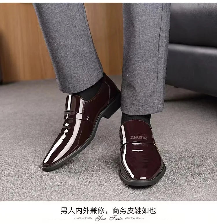 Business Leather Shoes for Men British Style Men's Office Dress Shoes Comfortable Slip-on Male Loafers Hot Daily Casual Shoes
