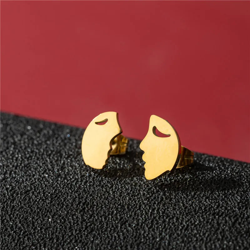 100% Stainless Steel Women Earrings Multiple Style Flamingo Moon Music Ballet Soccer Ear Cartilage Stud Piercing Jewelry Gift