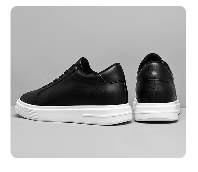 New  Men's Sneakers Elevator Shoes Heightening Height Increase Insole 6-10CM High Heels Shoes Leather Sport Shoes Men Shoes