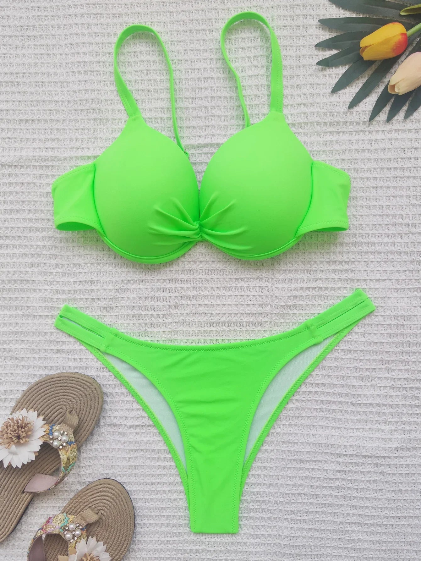Sexy Push Up Bikinis Sets Two Pieces Solid Thong Swimsuit Bikini Swimsuit Swimwear Biquini Conjunto De Bikini Tankini Biquini